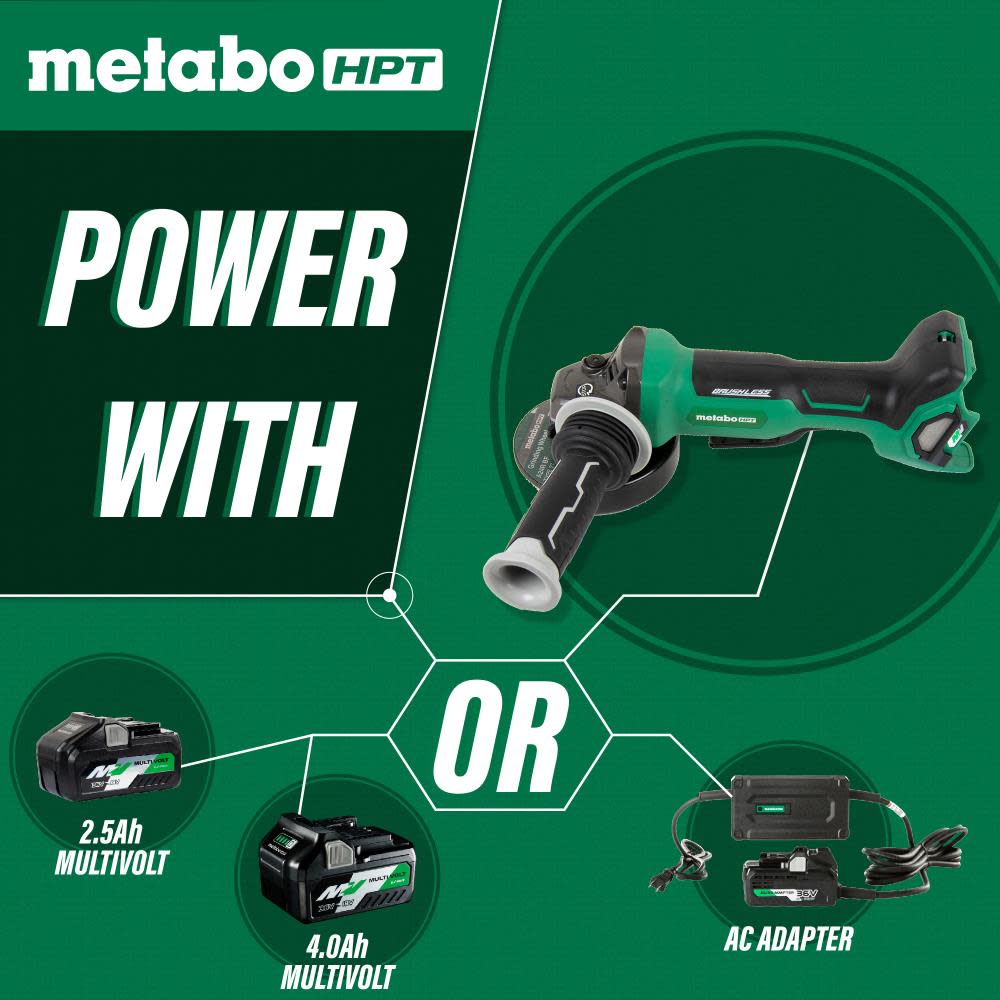 Metabo HPT Multivolt 36V Brushless 4 1/2 Grinder Paddle Switch Bare Tool