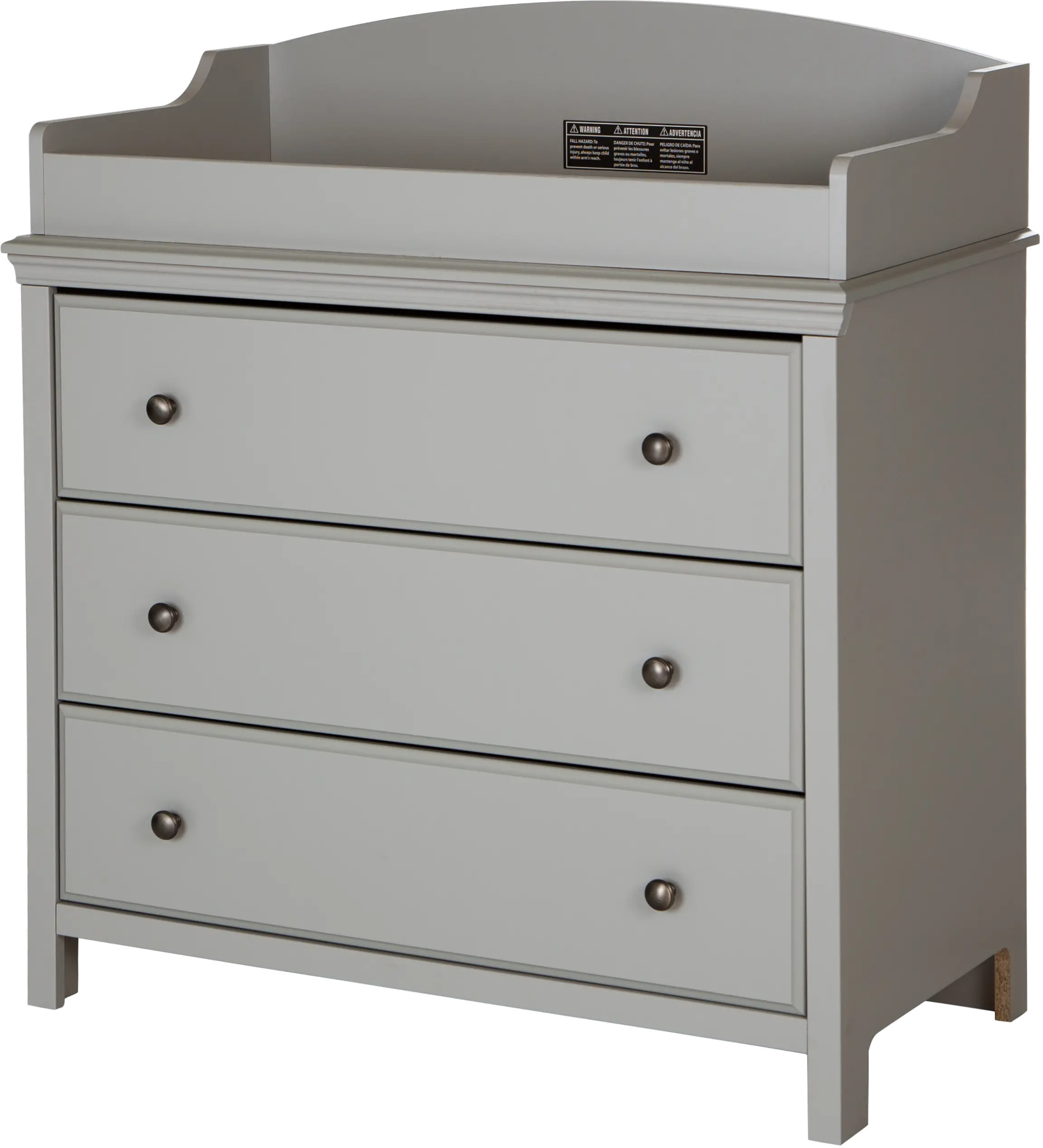 Cotton Candy Gray Changing Table with Drawers - South Shore