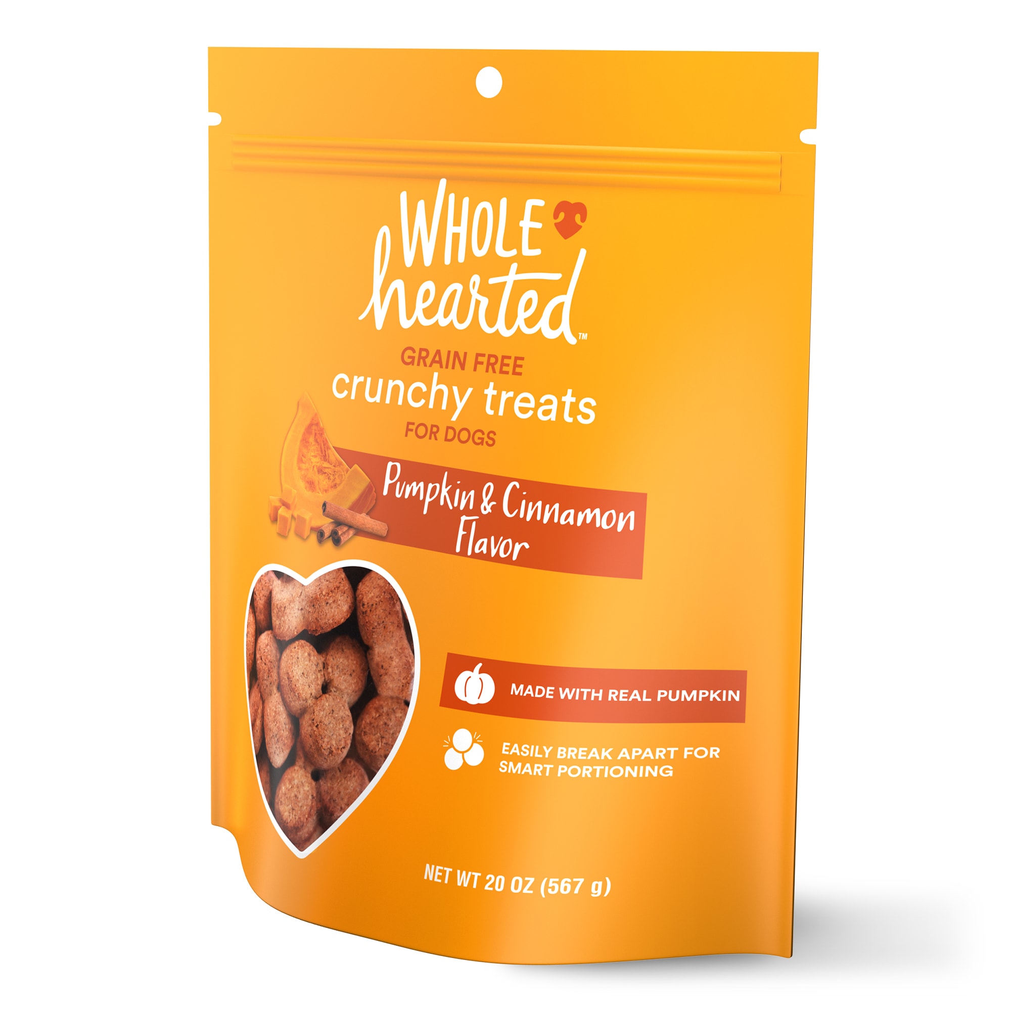 WholeHearted Grain Free Pumpkin Biscuit Dog Treats， 20 oz.