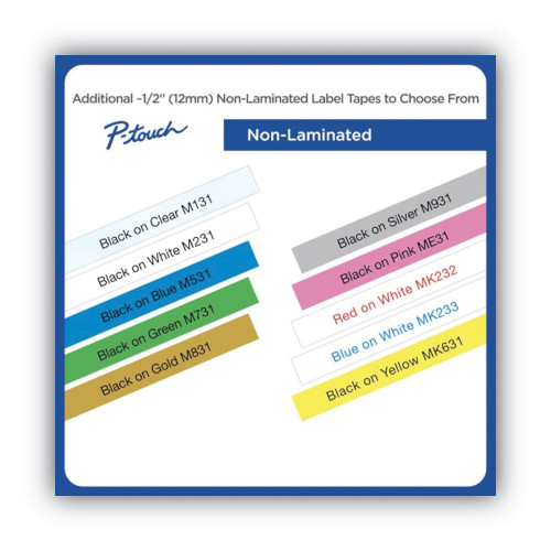 Brother M Series Tape Cartridges for P-Touch Labelers， 0.47