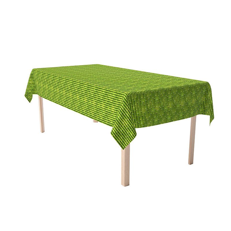 Rectangular Tablecloth， 100% Polyester， 60x104， Green Bam boo Sticks