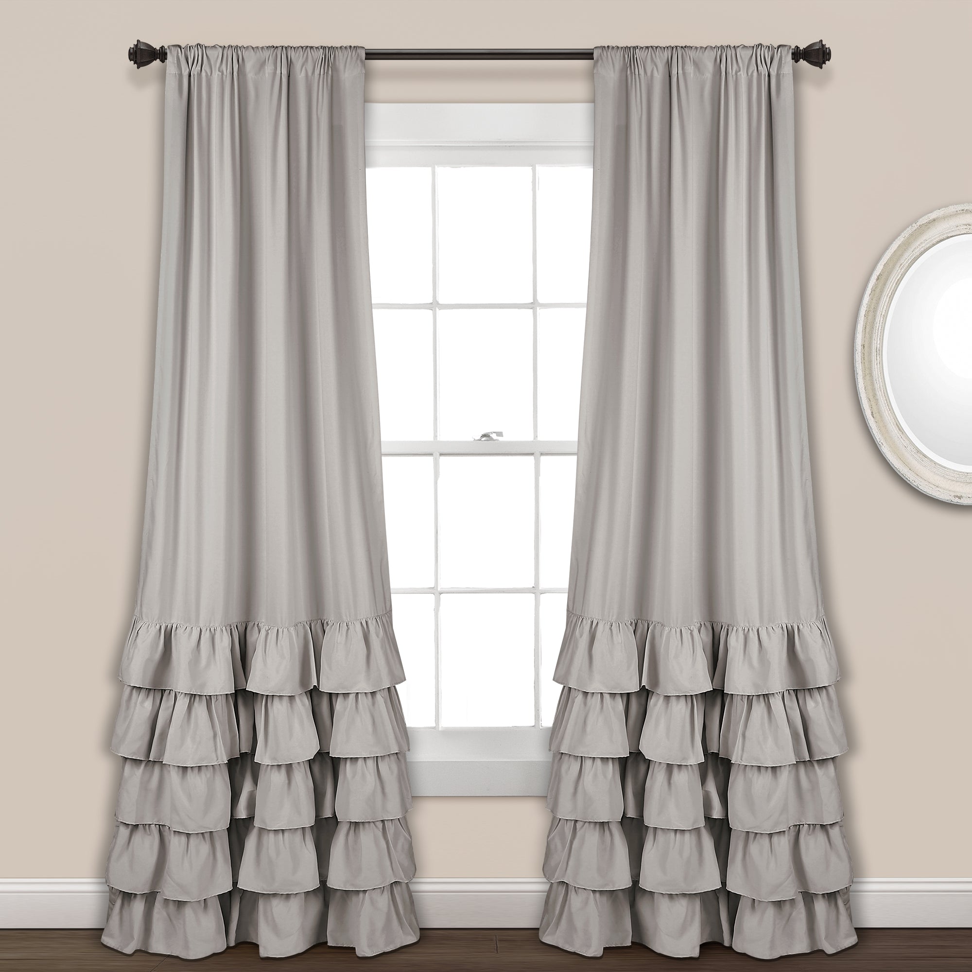 Allison Ruffle Window Curtain Panel Set