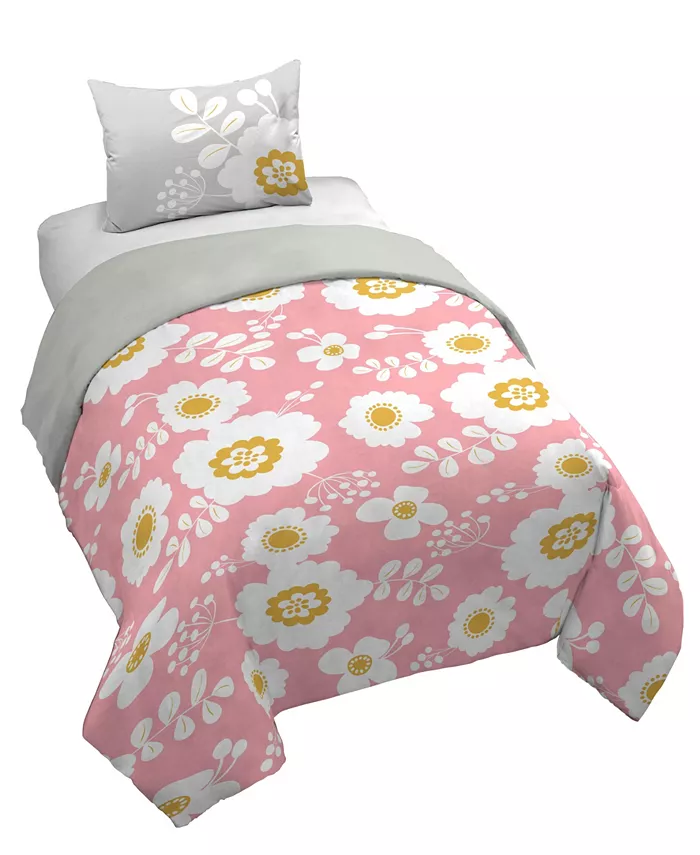 Saturday Park Cutout Floral 100% Organic Cotton Twin Duvet Cover and Sham Set