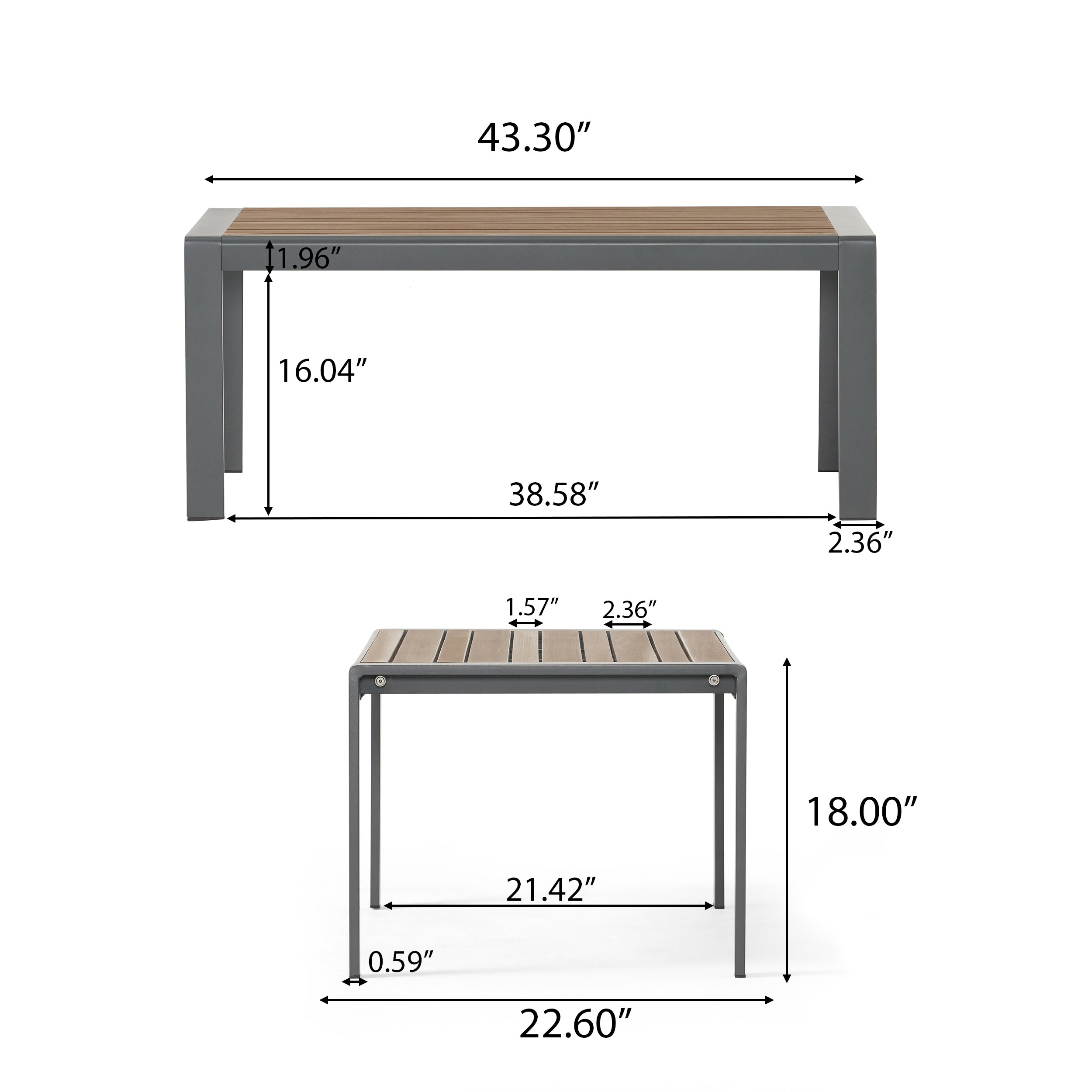 Trimble Outdoor Aluminum Coffee Table