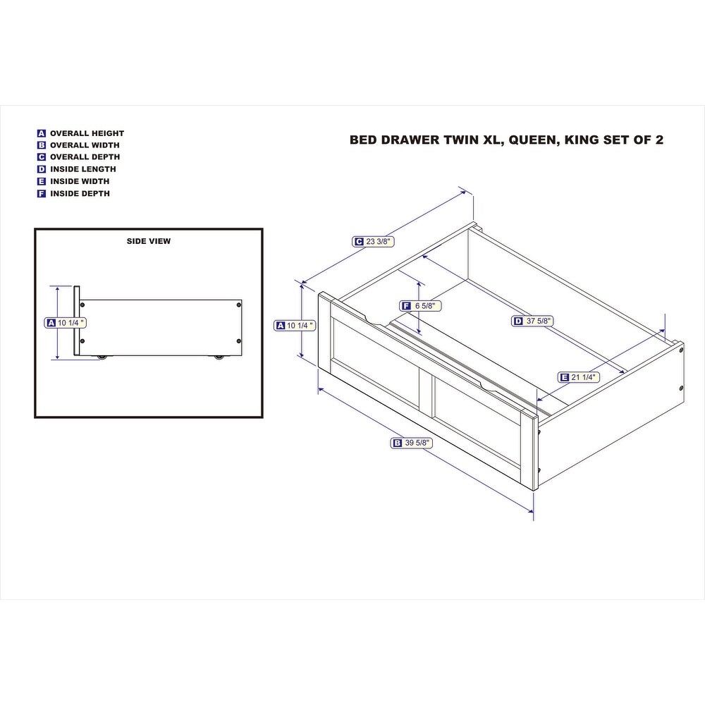 Set of 2 Extra Long Drawers in Espresso   N/A