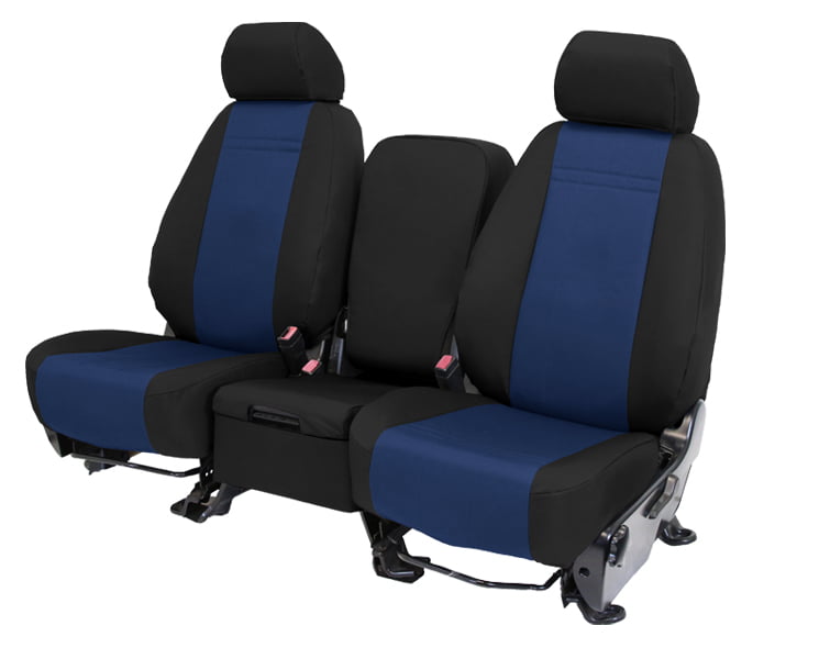 CalTrend Center Cordura Seat Covers for 2016-2019 Ford Explorer - FD514-04CC Blue Insert with Black Trim