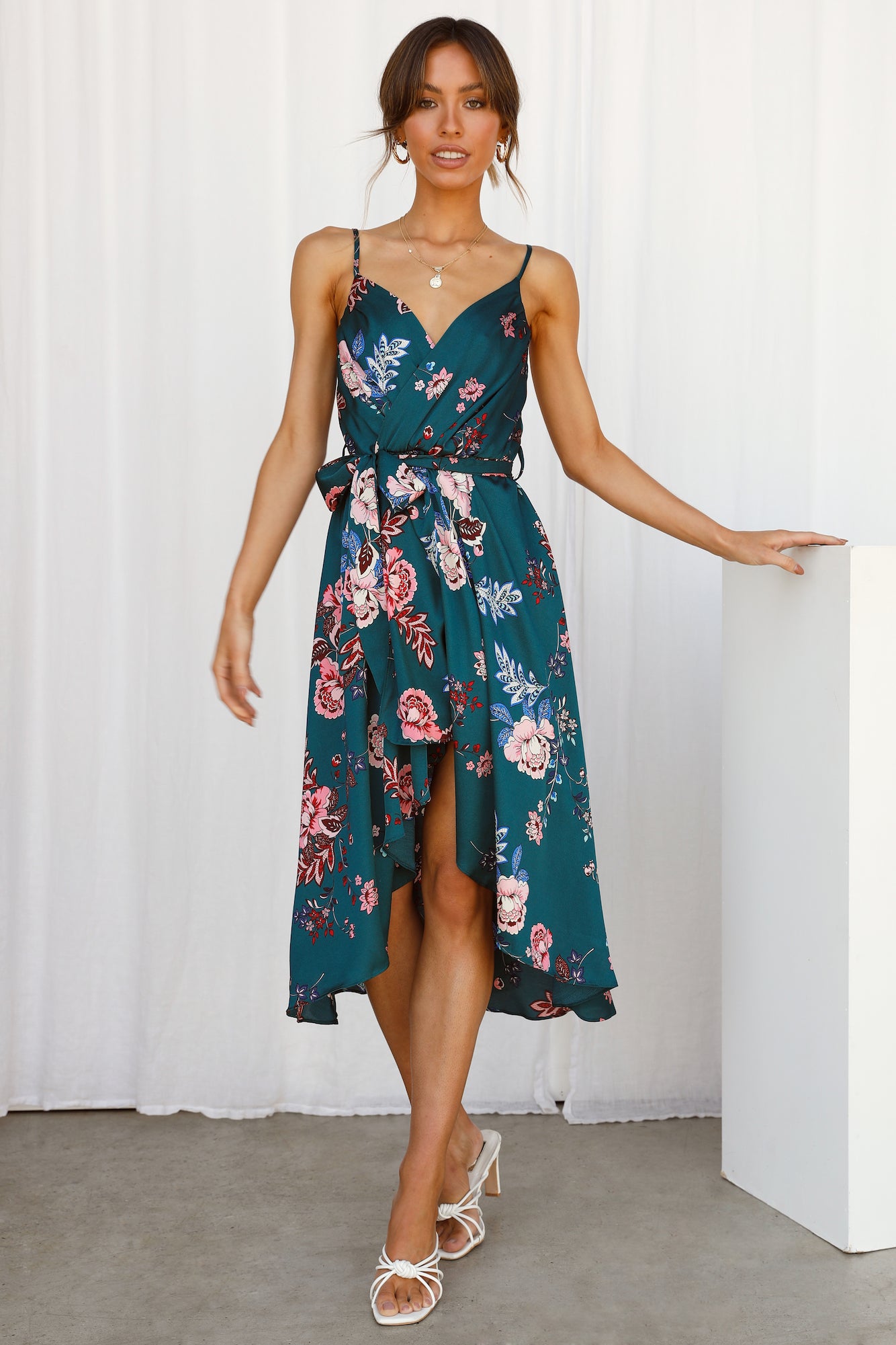 Falling In Style Midi Dress Forest Green