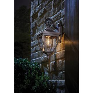 Home Decorators Collection 1-Light Oil-Rubbed Bronze Outdoor 6.5 in. Wall Lantern Sconce with Clear Glass 23461