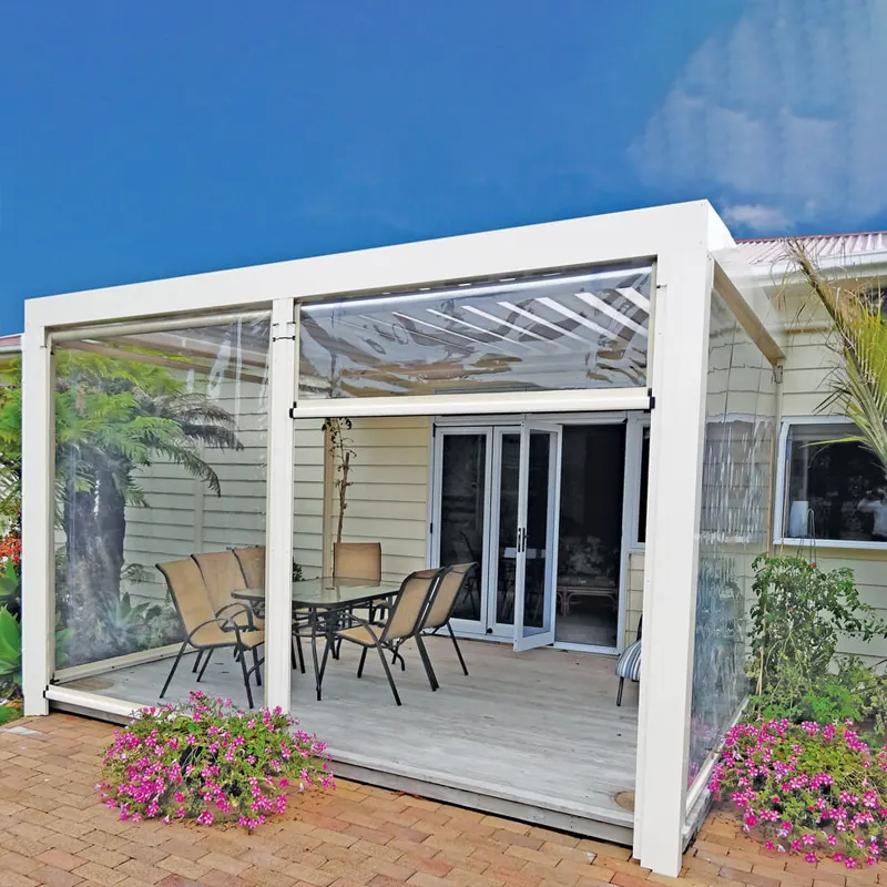 garden supplies pavilion outdoor gazebo coutyard electric awnings arches aluminium pergola with clear shades