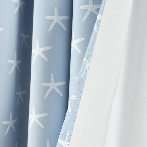 Seaside Starfish Blackout Window Curtain Panel Blue Lush D cor