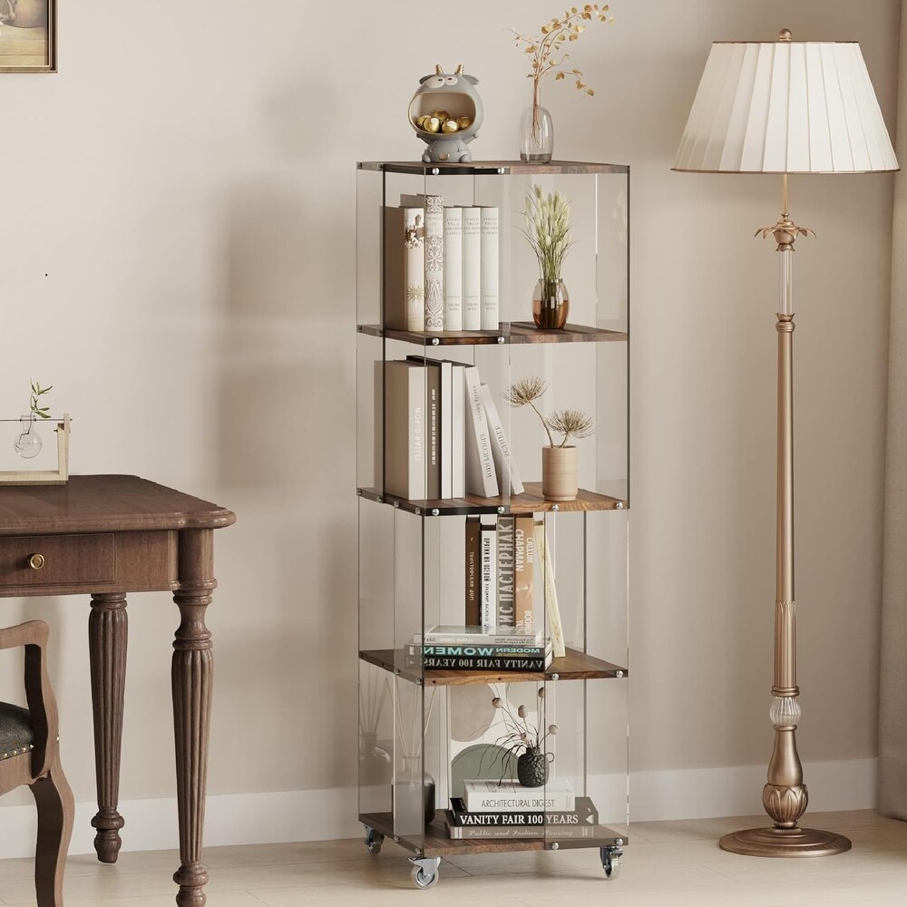 Sttoraboks Display Cabinet  Curio Cabinet  Floor Standing Bookshelf  Bookcase Acrylic and Wood