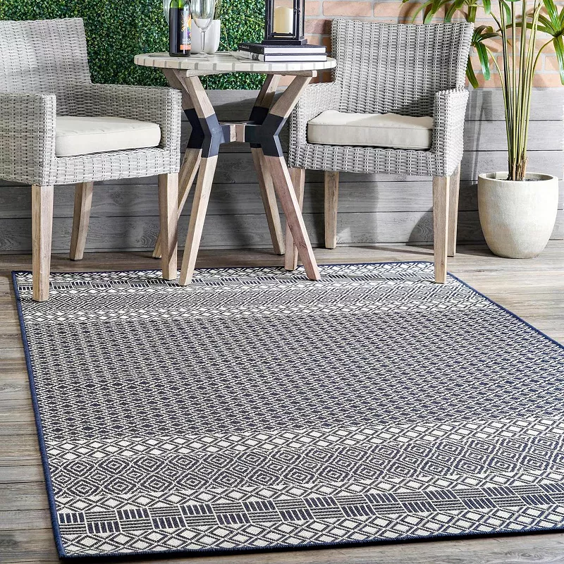 nuLOOM Tilly Striped Lattice Indoor/Outdoor Area Rug