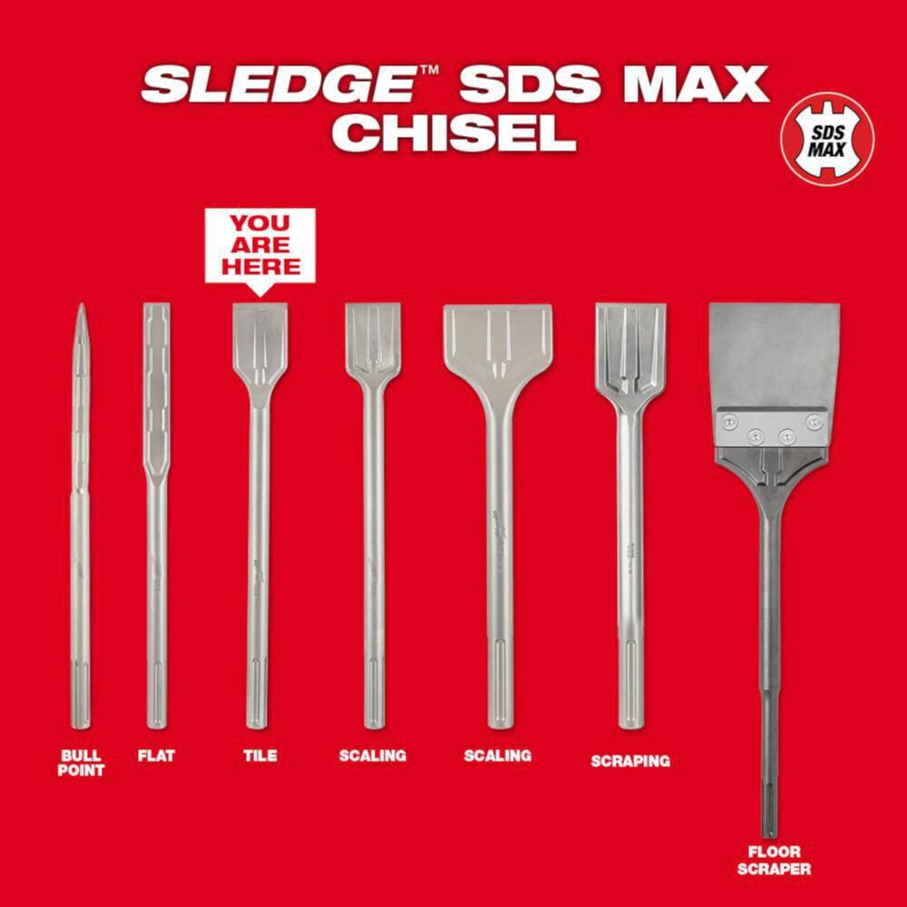 MW 2 in. x 15 in. SLEDGE SDS-MAX Tile Chisel 48-62-4258