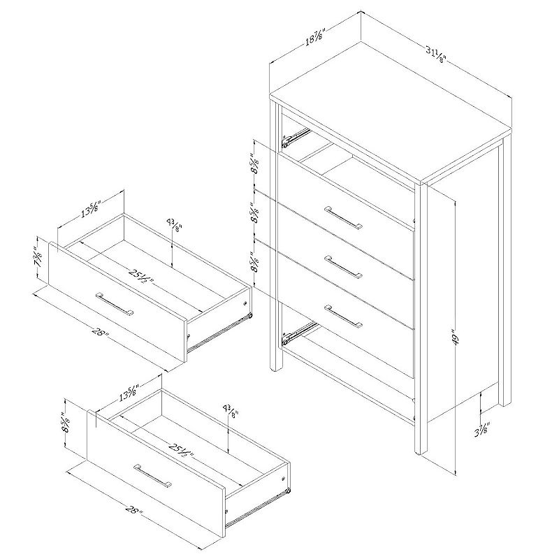 South Shore Gravity 5-Drawer Chest