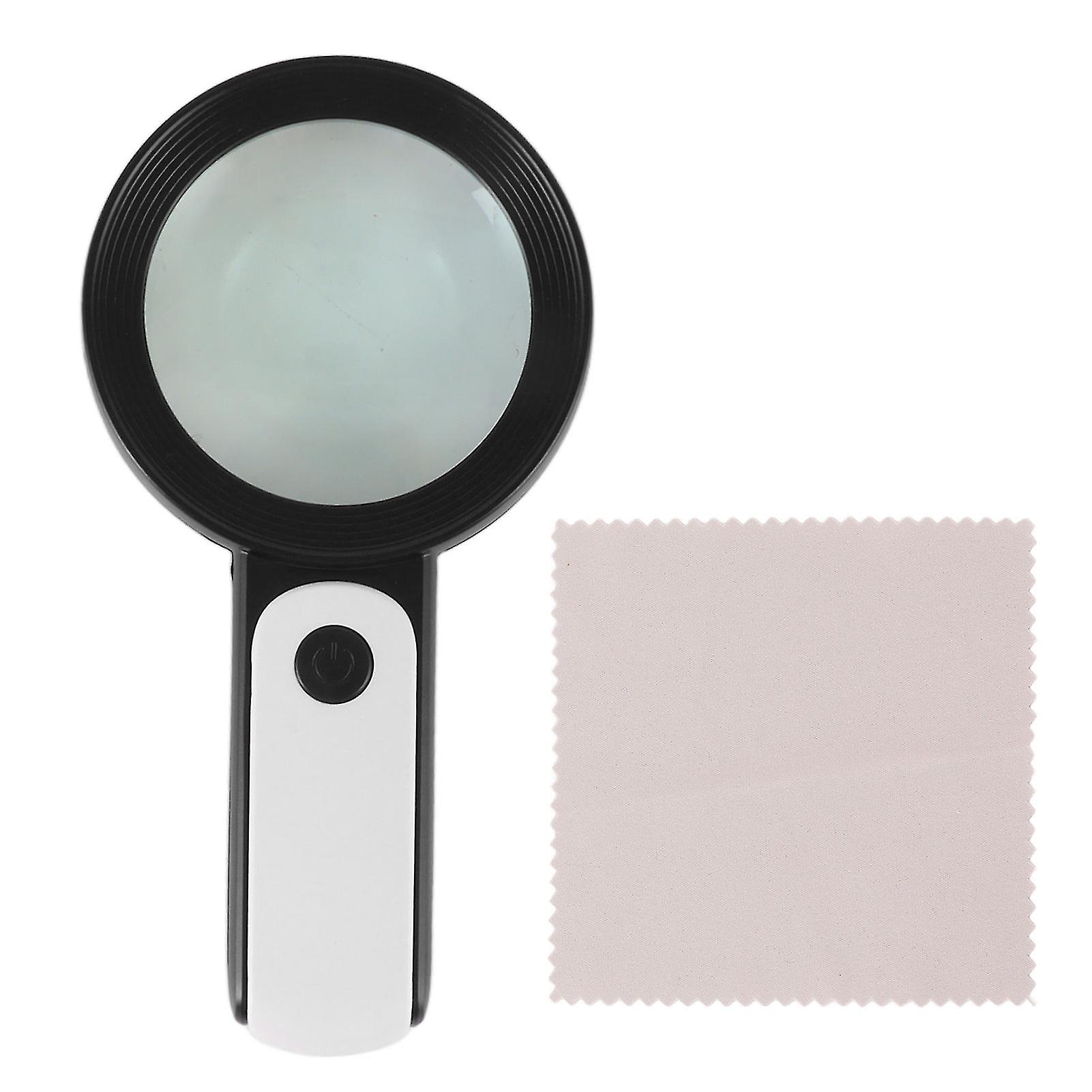 Magnifying Glass with Light 30X 18 LED Handheld Lighted Magnifier with 3 Lighting Mode for Seniors Reading Inspection Black and White