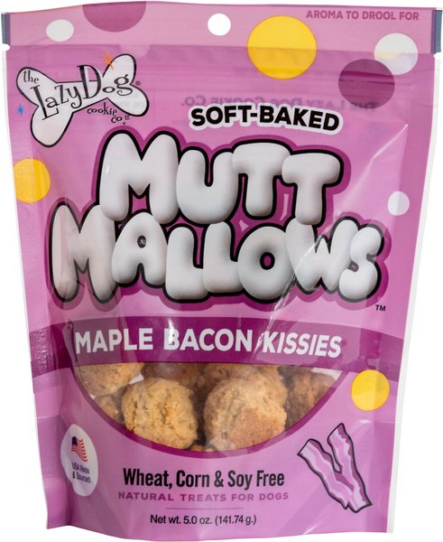 The Lazy Dog Cookie Co. Mutt Mallows Maple Bacon Kissies Dog Treats， 5-oz bag