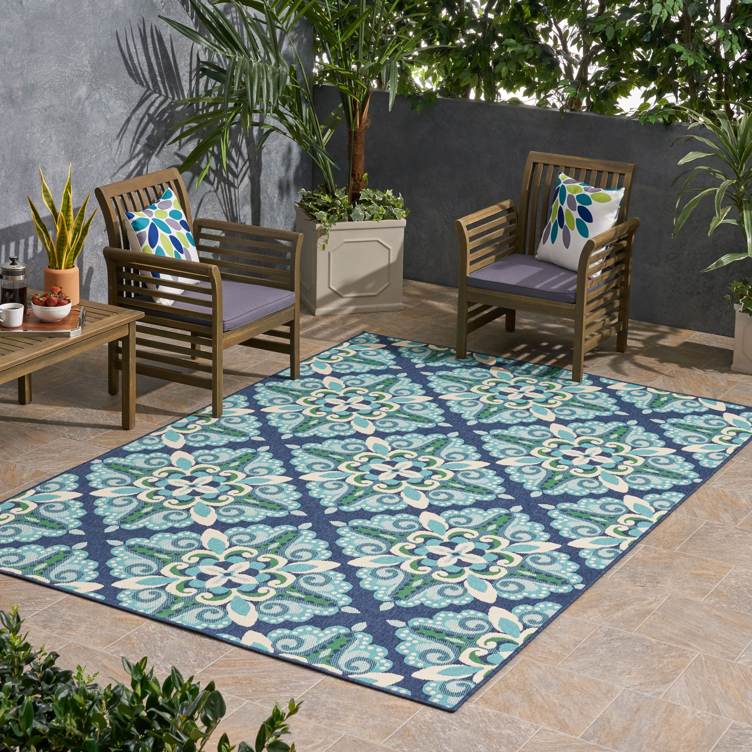 Sage Outdoor Medallion Area Rug