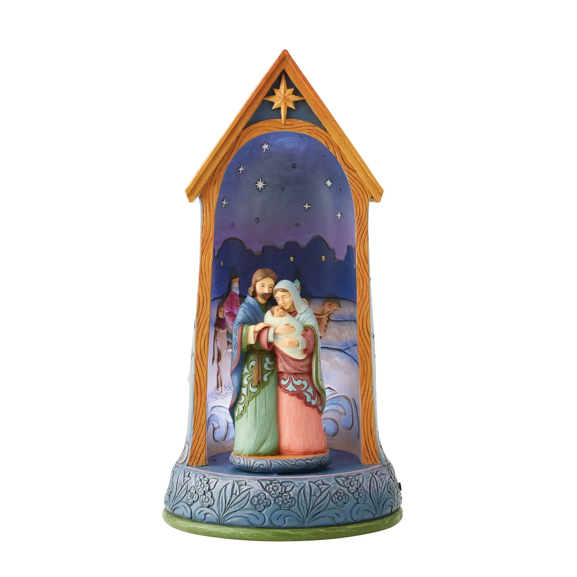 Holy Family in Stable Lighted