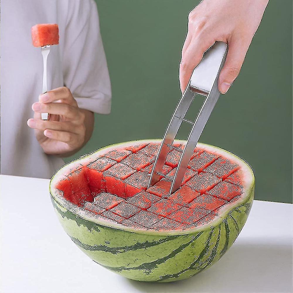 Watermelon Knife， Stainless Steel Watermelon Cutter Quick And Safe Watermelon Knife， Cute Fruit Knif