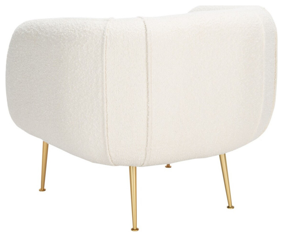 Natal Poly Blend Accent Chair Ivory/Gold   Midcentury   Armchairs And Accent Chairs   by V.S.D Furniture  Houzz