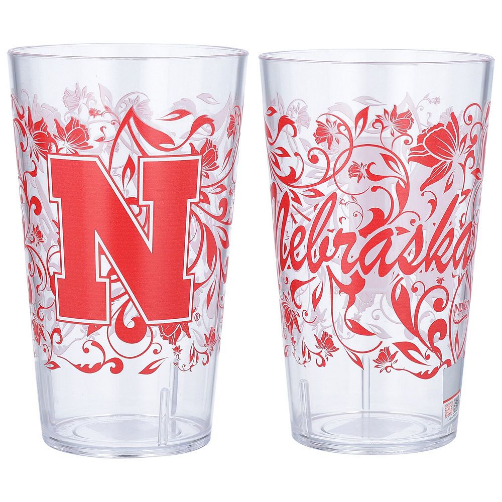 Nebraska Huskers 24oz. Two-Pack Tritan Floral Tumbler Set