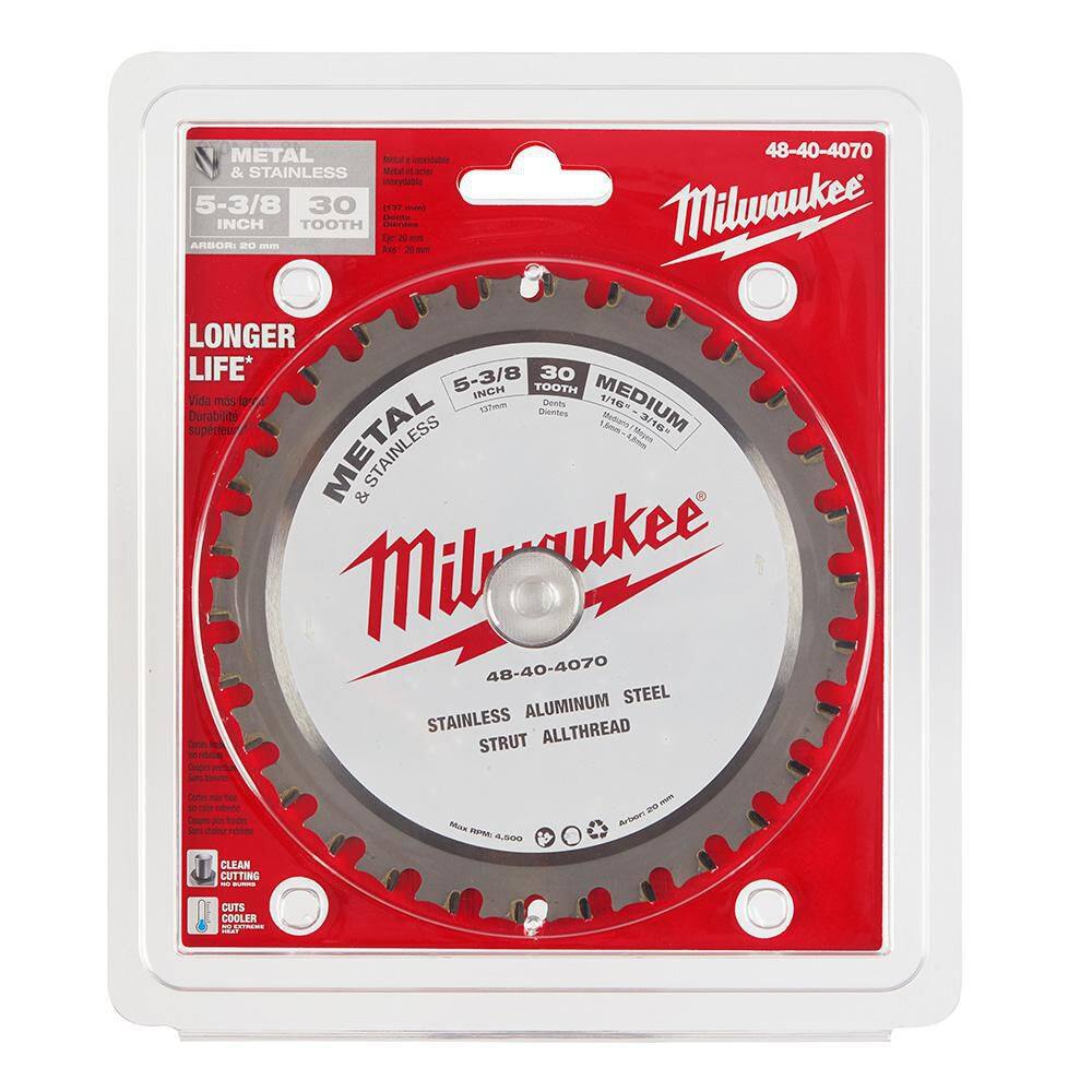 MW 5-38 in. x 30 Teeth Ferrous and 5-38 in. x 50 Teeth Non-Ferrous Metal Cutting Circular Saw Blade Set (2-Pack) 48-40-4070-48-40-4075