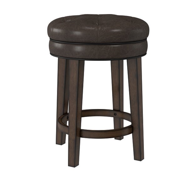 Hillsdale Furniture Krauss Wood Backless Counter Height Swivel Stool， Charcoal Gray