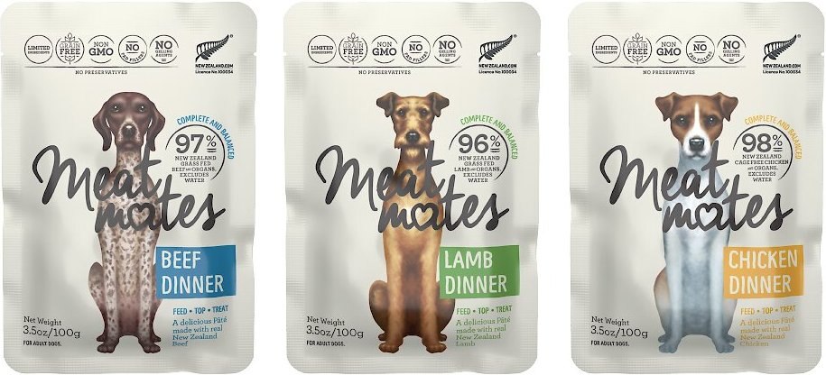 Meat Mates Variety Box Grain-Free Dog Food， 3.5-oz， case of 12