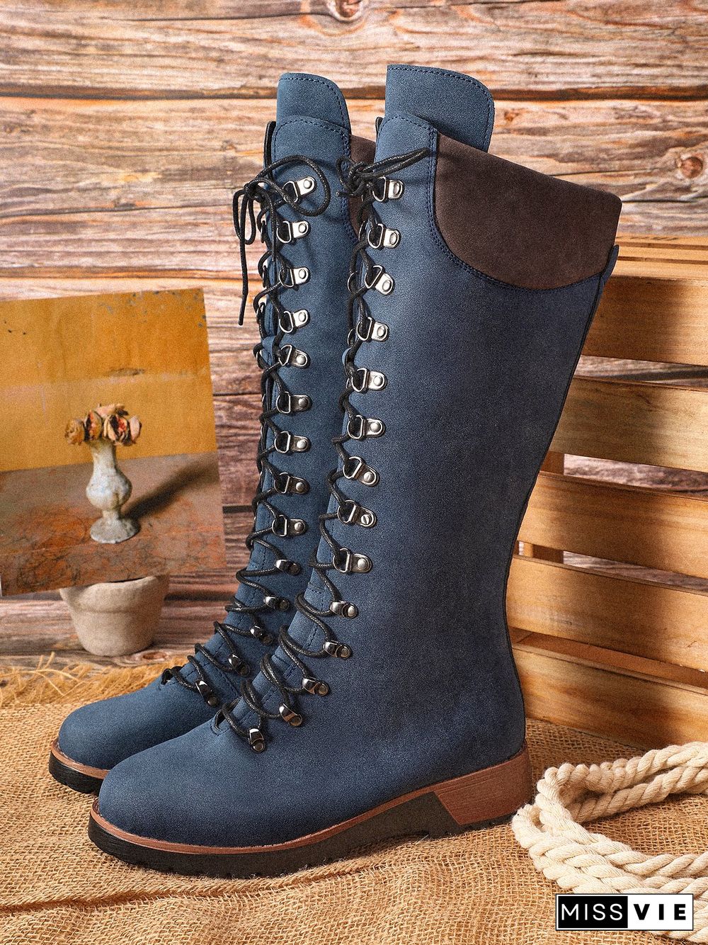 Retro Suede Zipper Martin Combat Boots