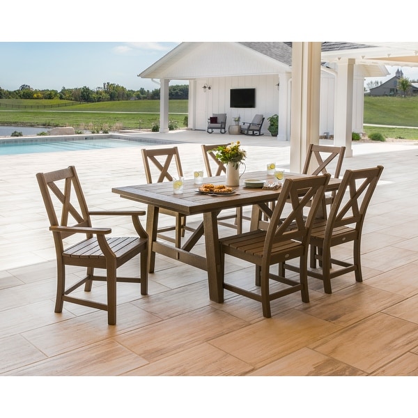 POLYWOOD Braxton 7Piece Rustic Farmhouse Dining Set