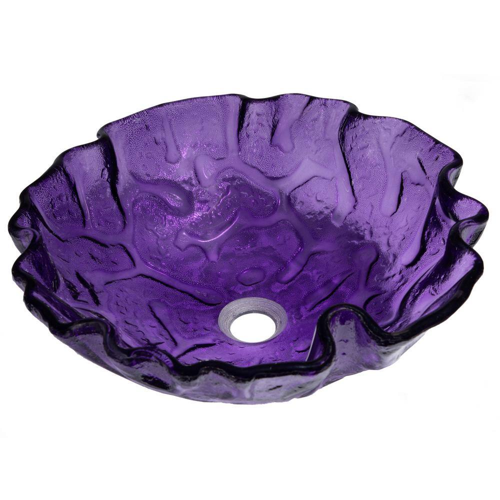 Eden Bath Wave Purple Glass Round Vessel Sink EB_GS20