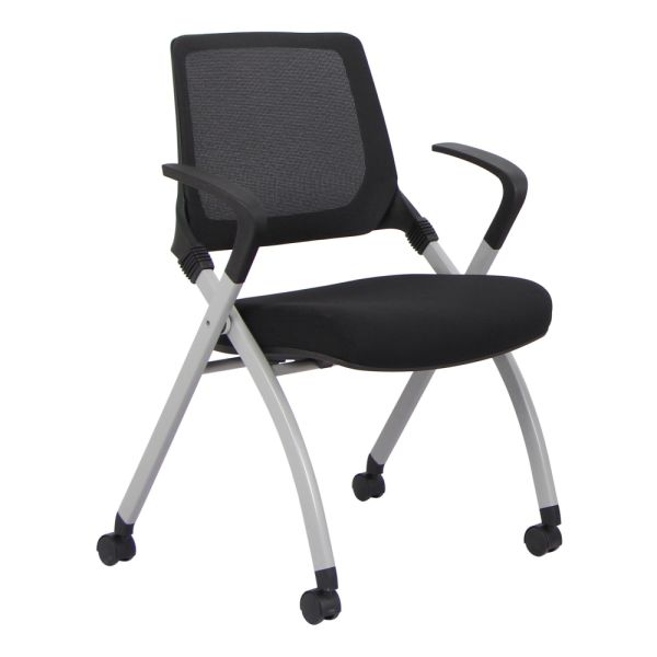 WorkPro AnyPlace Folding Nesting Chairs， Black， Pack Of 2 Chairs