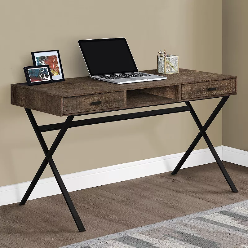 Monarch X-Frame Distressed Computer Desk