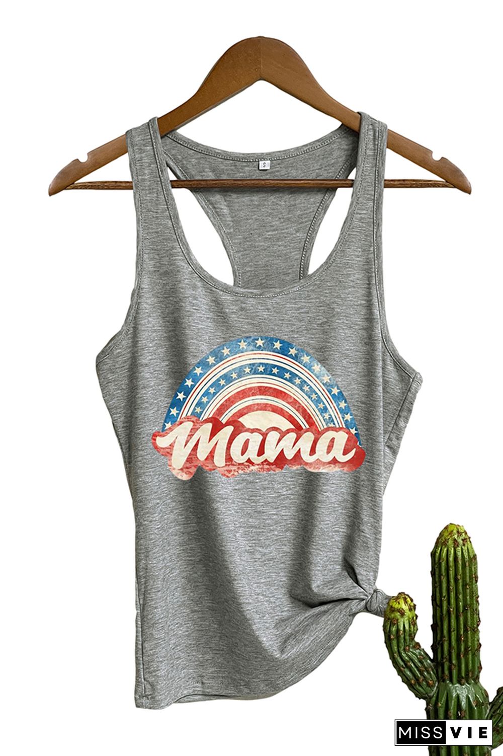 American Dude Print Sleeveless Tank Top Wholesale