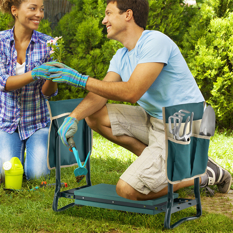 Portable Folding Garden Kneeler and Seat with 2 Tool Pouches & EVA Foam