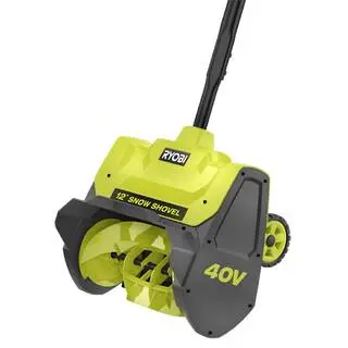 RYOBI 40V 12 in. Single-Stage Cordless Electric Snow Shovel with 4.0 Ah Battery and Charger RY408130