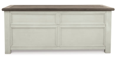 Signature Design by Ashley Bolanburg Farmhouse Lift Top Coffee Table with Drawers, Antique White & Brown