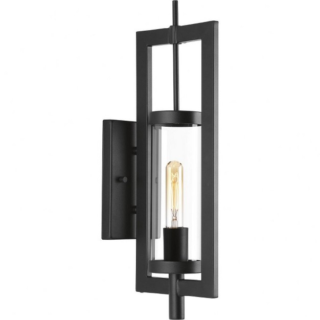 Progress Lighting Mcbee 1 light Outdoor Wall Lantern In Black With Clear Glass Shade