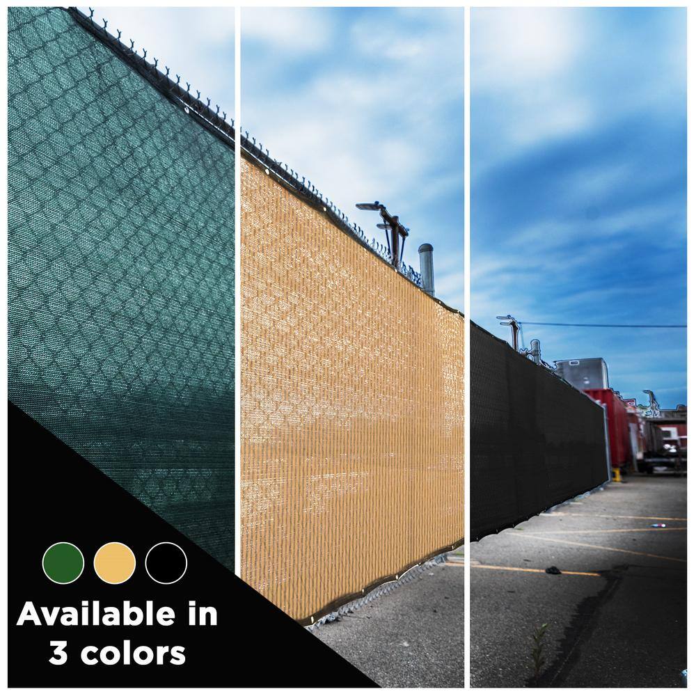 BOEN 5 ft. x 200 ft. Black Privacy Fence Screen Netting Mesh with Reinforced Grommet for Chain Link Garden Fence PN-30086