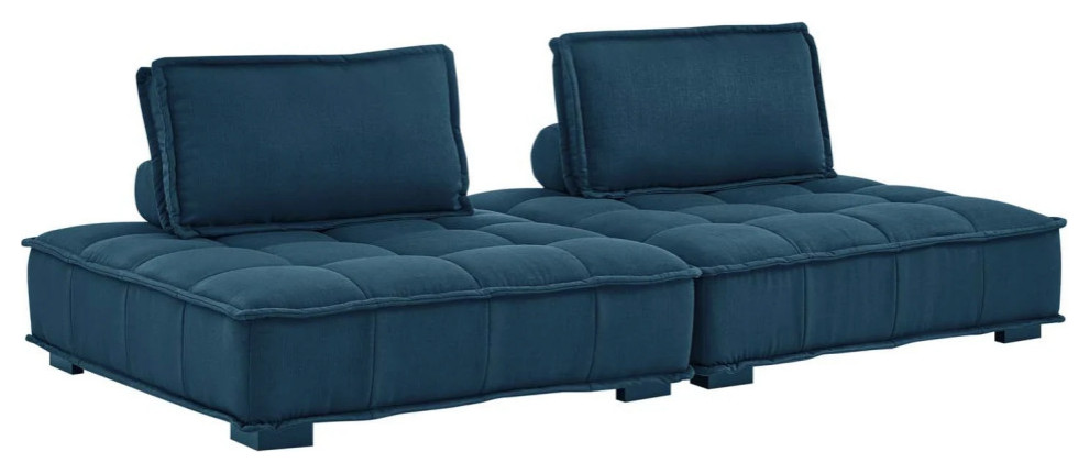 Nan Azure Tufted Fabric Fabric 2  Piece Loveseat   Contemporary   Loveseats   by V.S.D Furniture  Houzz