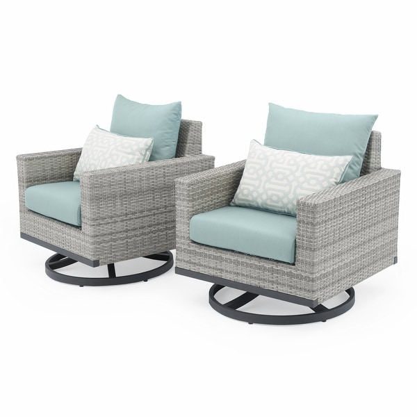 Milo Gray 8 Piece Sunbrella Outdoor Patio Motion Seating Set