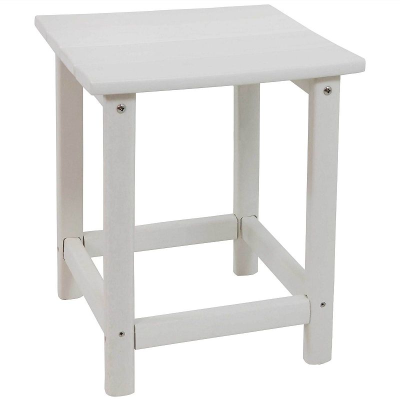 Sunnydaze 14.75 in Adirondack All-Weather HDPE Patio Side Table - White