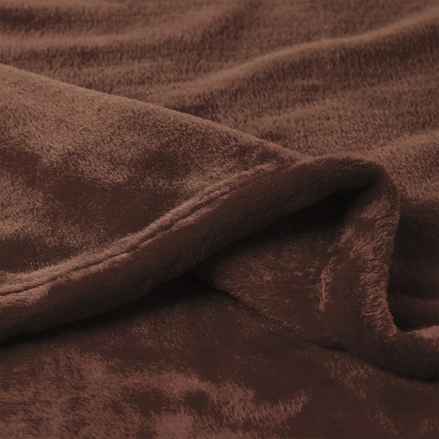 Velvet Throw Oversized Microfiber Velvet Solid Polyester Throw Blanket Breathable By Hastings Home mocha Brown