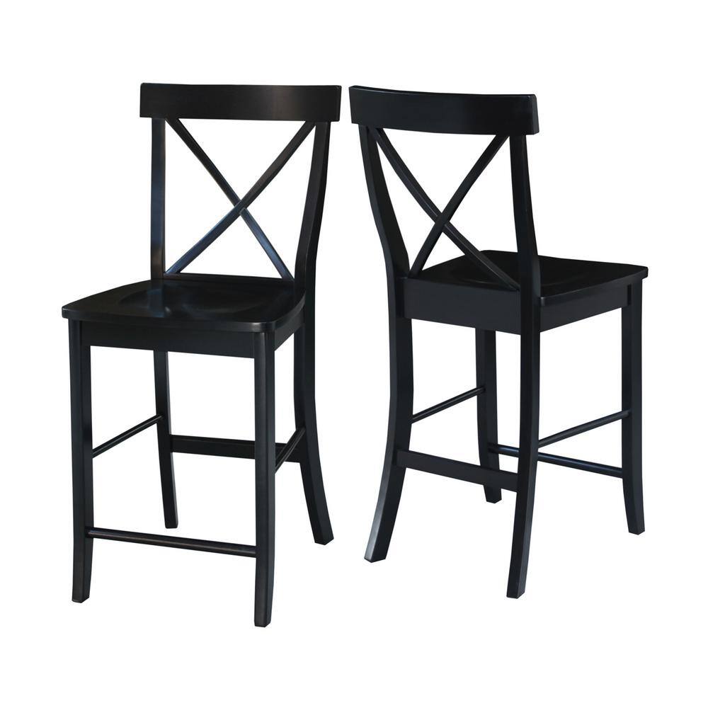 International Concepts X Back 24 in. Black Bar Stool S46-6132