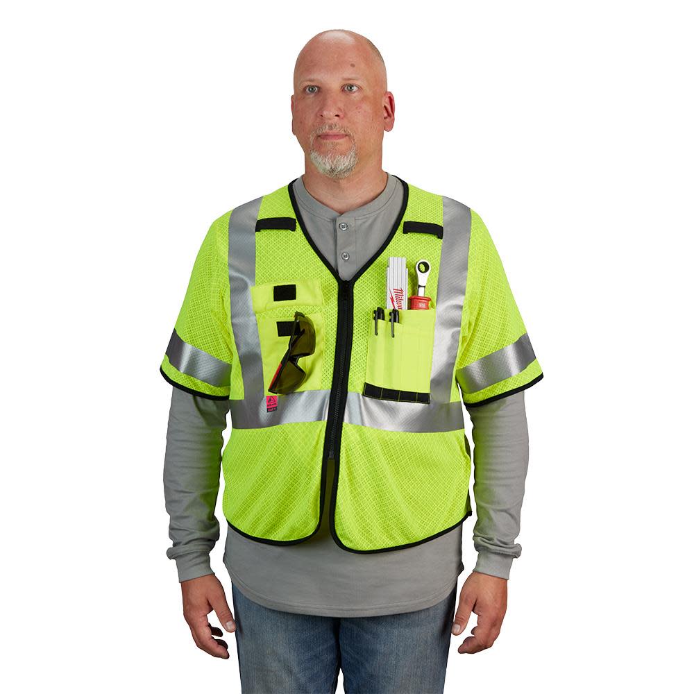 Milwaukee High Vis Safety Vest Yellow Class 3 Mesh AR/FR Cat 1  L/XL