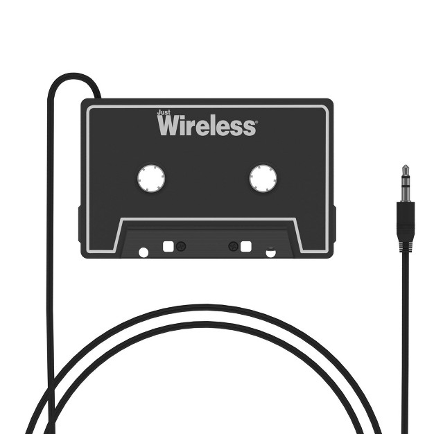 Just Wireless Cassette To 3 5mm Auxiliary Audio Adapter Black