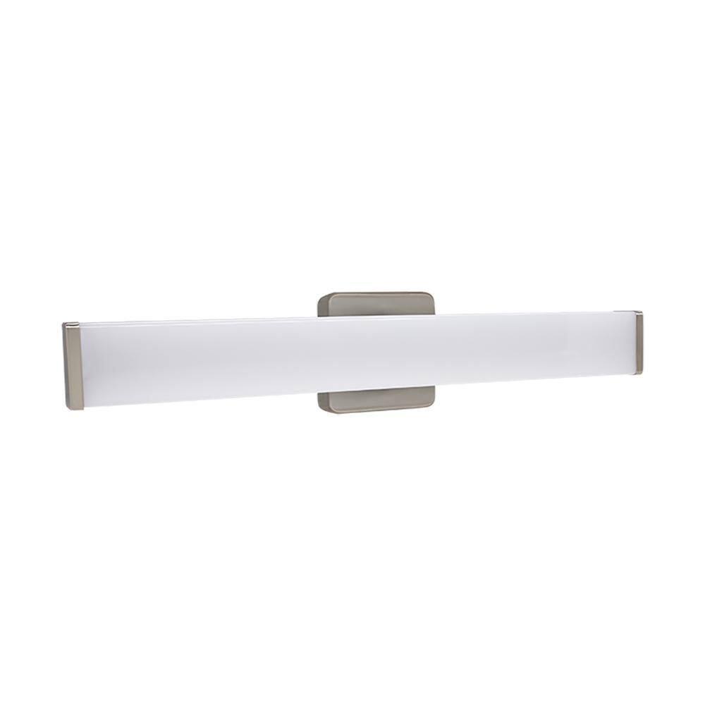 Hampton Bay Grantham 24 in. Brushed Nickel LED Vanity Light Bar Bathroom Lighting 120-277v Adjust Color Temperatures 537989020