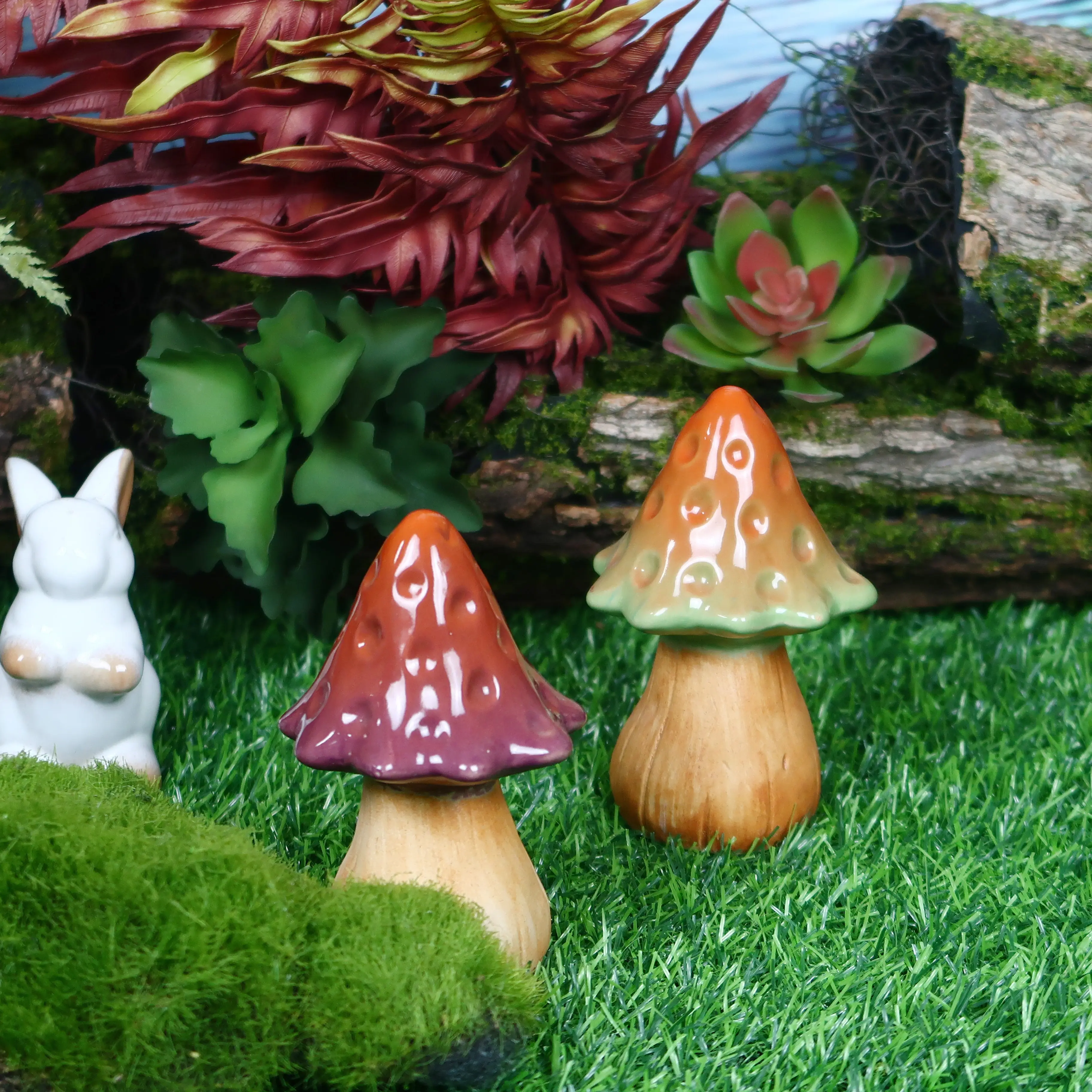 Wholesale Creative Mushroom Decoration Garden Accessories Ceramic Decoration Modern Tabletop Home Decor