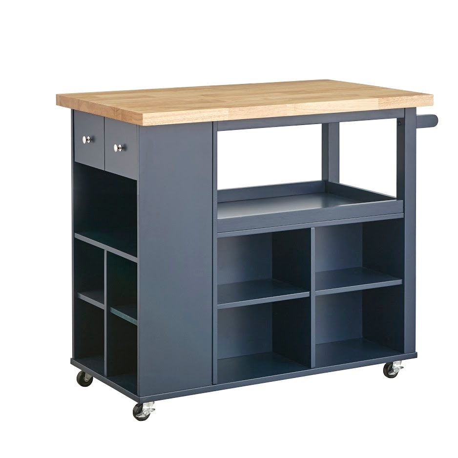 angelo:HOME Kitchen Island/Cart - Boston (Navy)