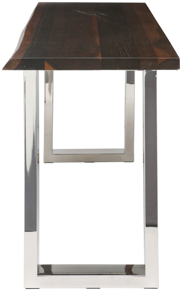 Ennio Console Table Seared Oak Top Polished Stainless   Contemporary   Console Tables   by Rustic Home Furniture Deco  Houzz